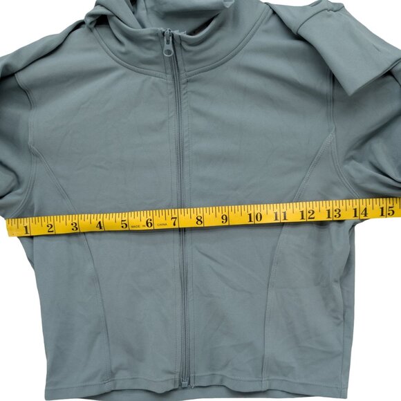 Lululemon Cropped Jacket Womens Sage Green Long Sleeve Thumbholes Size S - Picture 7 of 8